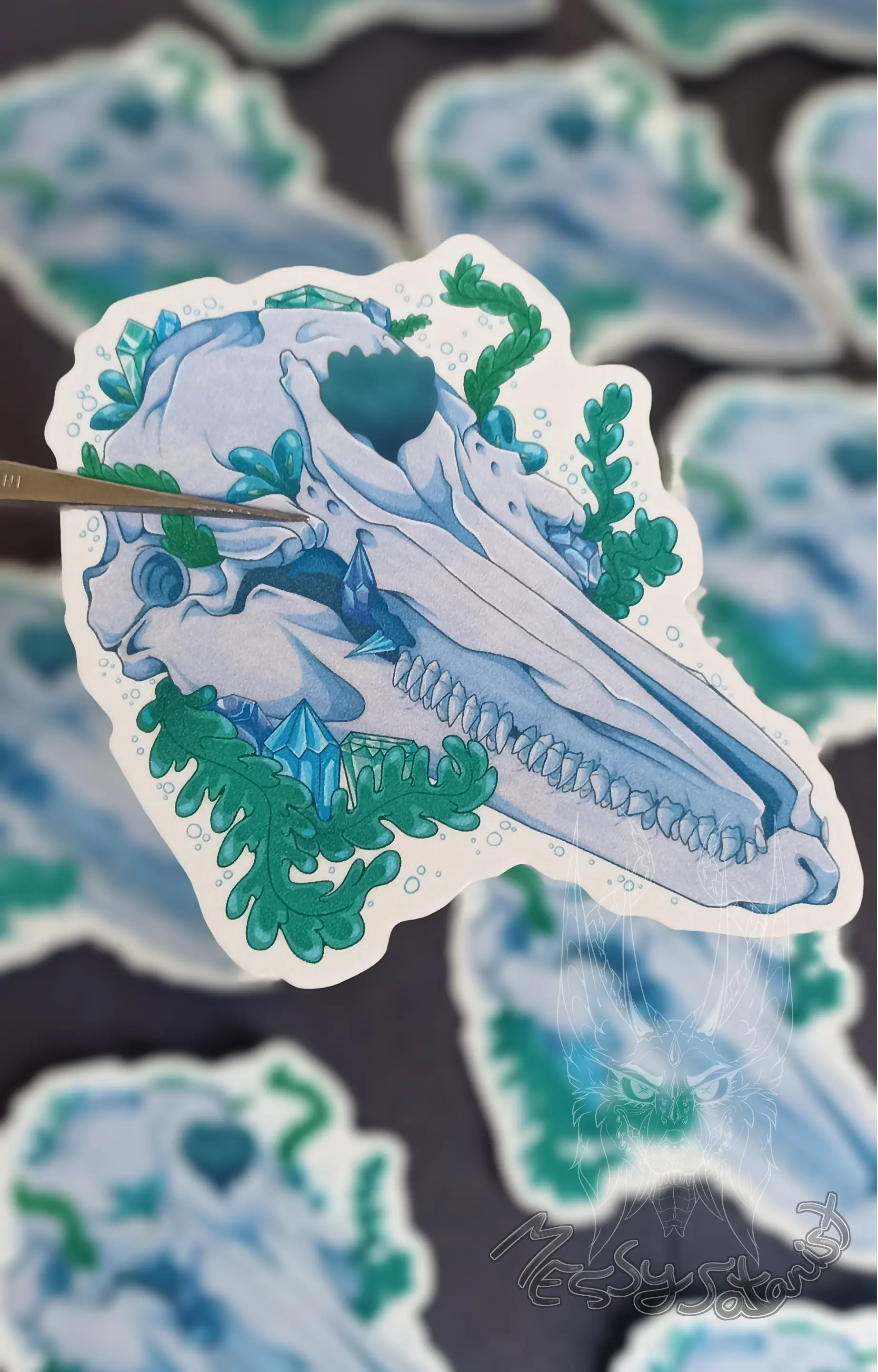 [20000000207] Craneo Delfin Chico Sticker